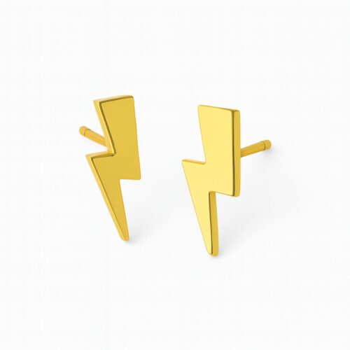 Minimalist Gold Lightning Bolt Earrings – Modern Jewelry for Women