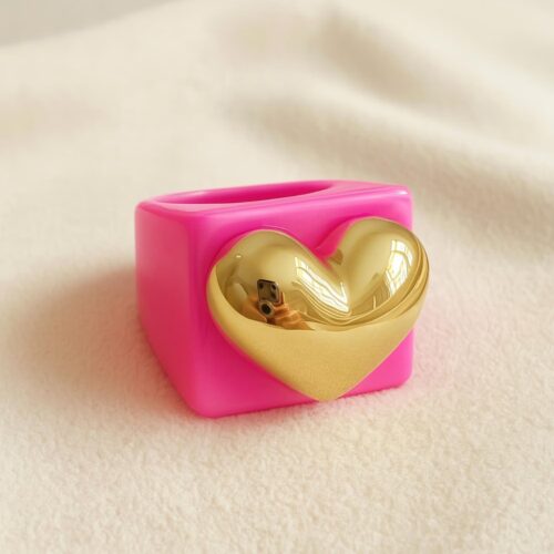 Colorful Resin Heart Ring