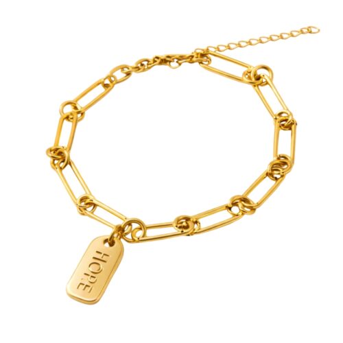 Gold Bracelet with HOPE Charm