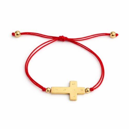 Red string cross bracelet – faith protection jewelry for women
