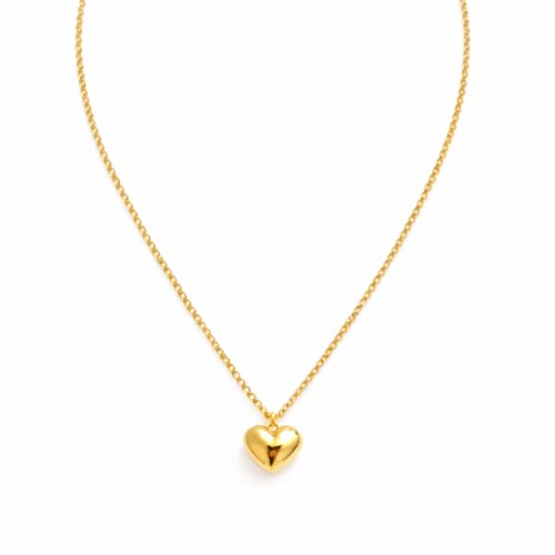 Gold heart pendant necklace – long layering jewelry for women