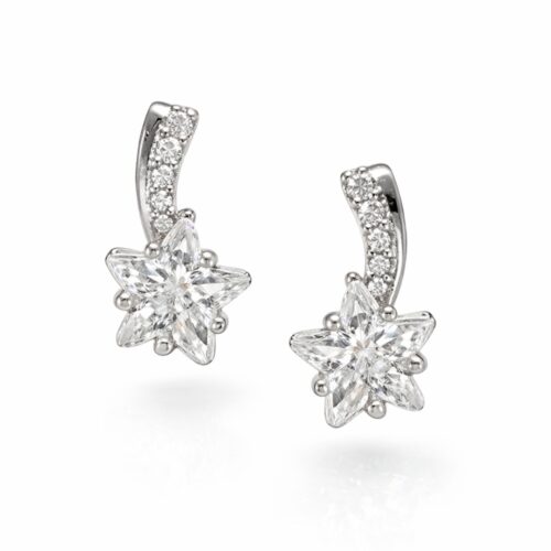 Sparkling star earrings with cubic zirconia – elegant celestial jewelry