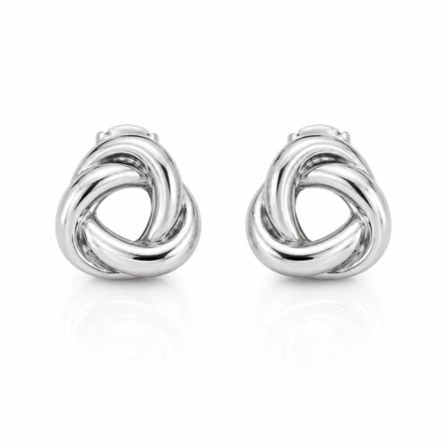 silver elegant earrings modern chic intertwined knot earrings for women