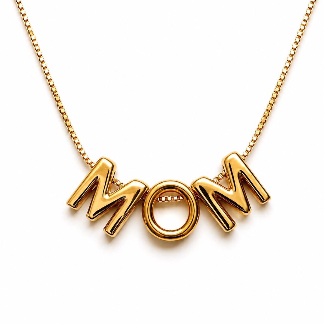 Gold MOM Necklace – Minimalist Gift for Mom - Image 2