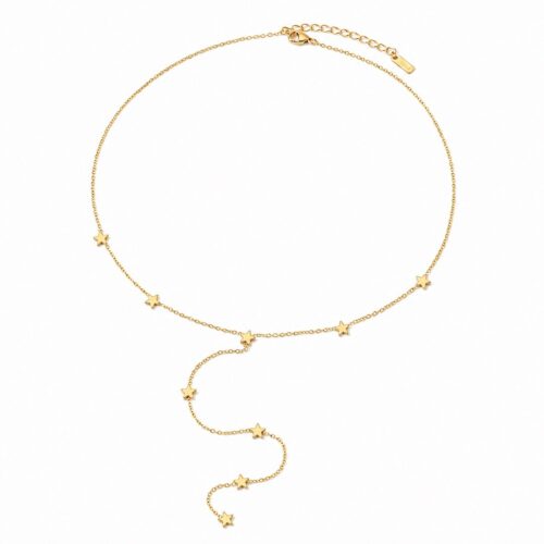 lariat necklace for women, gold drop necklace, delicate gold necklace, layering necklace, star lariat necklace, heart lariat necklace