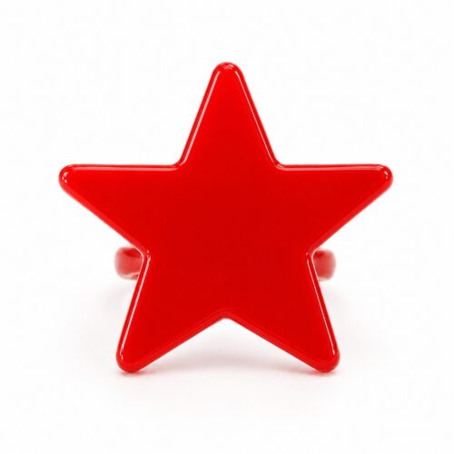 Glossy star statement rings in multiple colors for women