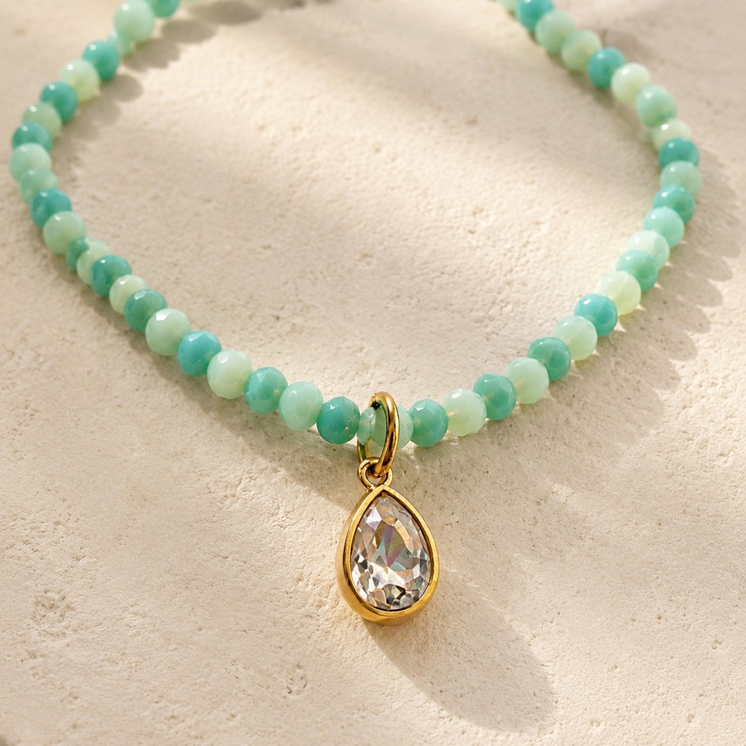 Mint Crystal Necklace - Image 3