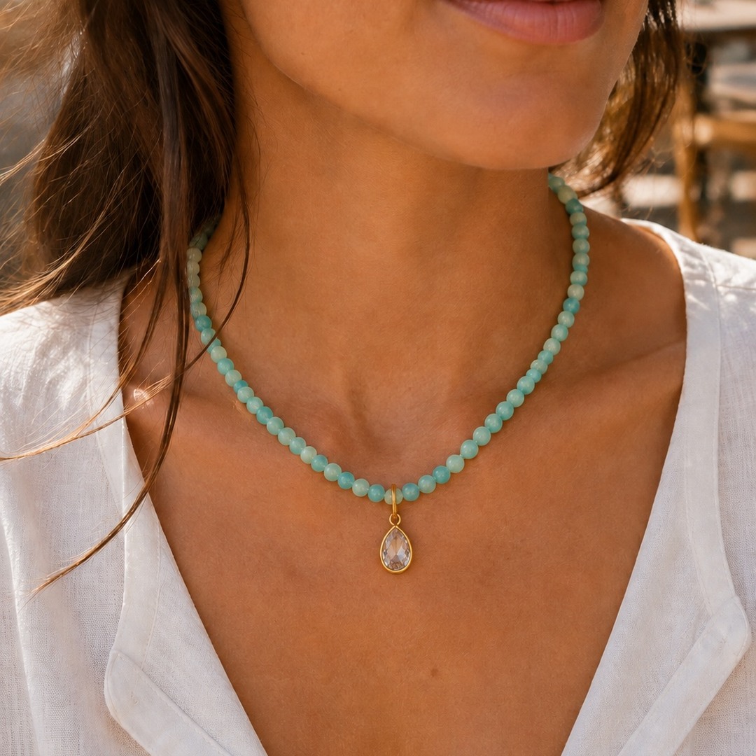 Mint Crystal Necklace - Image 4