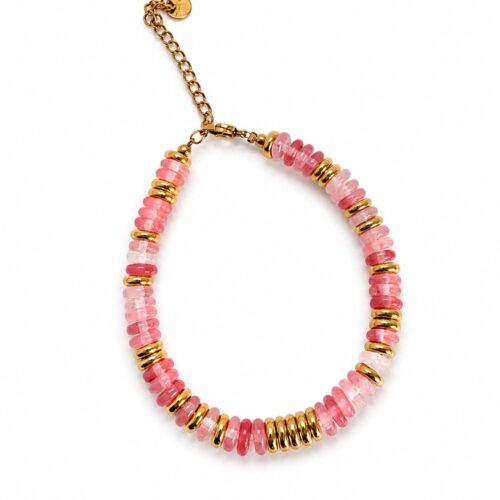 pink beaded bracelet